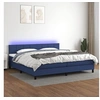 Image de Boxspring met matras en LED stof blauw 200x200 cm3133187