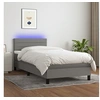 Image de Boxspring met matras en LED stof donkergrijs 80x200 cm3133190