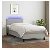 Image de Boxspring met matras en LED stof lichtgrijs 90x190 cm3133197