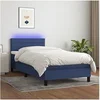 Image de Boxspring met matras en LED stof blauw 90x200 cm3133211