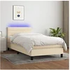 Image de Boxspring met matras en LED stof cràmekleurig 100x200 cm3133218