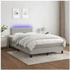 Image de Boxspring met matras en LED stof lichtgrijs 120x200 cm3133221