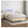 Image de Boxspring met matras en LED stof cràmekleurig 120x200 cm3133226