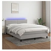 Image de Boxspring met matras en LED stof lichtgrijs 140x190 cm3133229