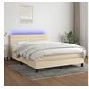 Image de Boxspring met matras en LED stof cràmekleurig 140x190 cm3133234