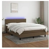 Image de Boxspring met matras en LED stof donkerbruin 140x200 cm3133240