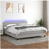 Image de Boxspring met matras en LED stof lichtgrijs 160x200 cm3133245