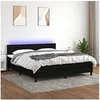 Image de Boxspring met matras en LED stof zwart 160x200 cm3133247