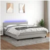Image de Boxspring met matras en LED stof lichtgrijs 180x200 cm3133253