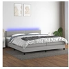 Image de Boxspring met matras en LED stof lichtgrijs 200x200 cm3133261