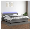Image de Boxspring met matras en LED stof donkergrijs 200x200 cm3133262
