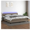 Image de Boxspring met matras en LED stof taupe 200x200 cm3133265