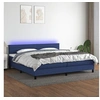 Image de Boxspring met matras en LED stof blauw 200x200 cm3133267