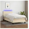 Image de Boxspring met matras en LED stof cràmekleurig 80x200 cm3133274