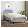 Image de Boxspring met matras en LED stof lichtgrijs 90x190 cm3133277