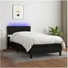 Image de Boxspring met matras en LED stof zwart 90x200 cm3133287
