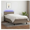 Image de Boxspring met matras en LED stof taupe 100x200 cm3133297