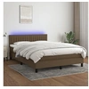 Image de Boxspring met matras en LED stof donkerbruin 140x190 cm3133312
