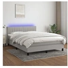 Image de Boxspring met matras en LED stof lichtgrijs 140x200 cm3133317