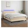 Image de Boxspring met matras en LED stof cràmekleurig 140x200 cm3133322