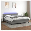 Image de Boxspring met matras en LED stof donkergrijs 160x200 cm3133326