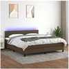 Image de Boxspring met matras en LED stof donkerbruin 180x200 cm3133336
