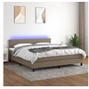 Image de Boxspring met matras en LED stof taupe 180x200 cm3133337