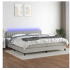 Image de Boxspring met matras en LED stof lichtgrijs 200x200 cm3133341