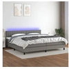 Image de Boxspring met matras en LED stof donkergrijs 200x200 cm3133342