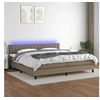 Image de Boxspring met matras en LED stof taupe 200x200 cm3133345