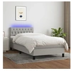 Image de Boxspring met matras en LED stof lichtgrijs 90x190 cm3133357