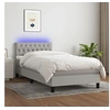 Image de Boxspring met matras en LED stof lichtgrijs 100x200 cm3133373