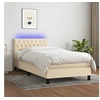 Image de Boxspring met matras en LED stof cràmekleurig 100x200 cm3133378