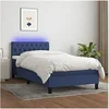 Image de Boxspring met matras en LED stof blauw 100x200 cm3133379