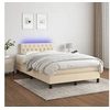 Image de Boxspring met matras en LED stof cràmekleurig 120x200 cm3133386