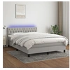 Image de Boxspring met matras en LED stof lichtgrijs 140x200 cm3133397