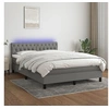 Image de Boxspring met matras en LED stof donkergrijs 140x200 cm3133398