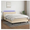 Image de Boxspring met matras en LED stof cràmekleurig 140x200 cm3133402