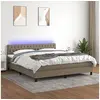 Image de Boxspring met matras en LED stof taupe 160x200 cm3133409