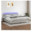 Image de Boxspring met matras en LED stof lichtgrijs 200x200 cm3133421