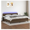 Image de Boxspring met matras en LED stof donkerbruin 200x200 cm3133424