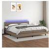 Image de Boxspring met matras en LED stof taupe 200x200 cm3133425