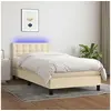 Image de Boxspring met matras en LED stof cràmekleurig 90x190 cm3133442