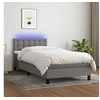 Image de Boxspring met matras en LED stof donkergrijs 90x200 cm3133446