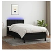 Image de Boxspring met matras en LED stof zwart 90x200 cm3133447
