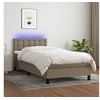 Image de Boxspring met matras en LED stof taupe 80x200 cm3133449