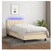 Image de Boxspring met matras en LED stof cràmekleurig 80x200 cm3133450