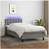 Image de Boxspring met matras en LED stof donkergrijs 100x200 cm3133454