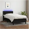Image de Boxspring met matras en LED stof zwart 100x200 cm3133455
