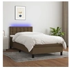 Image de Boxspring met matras en LED stof donkerbruin 100x200 cm3133456